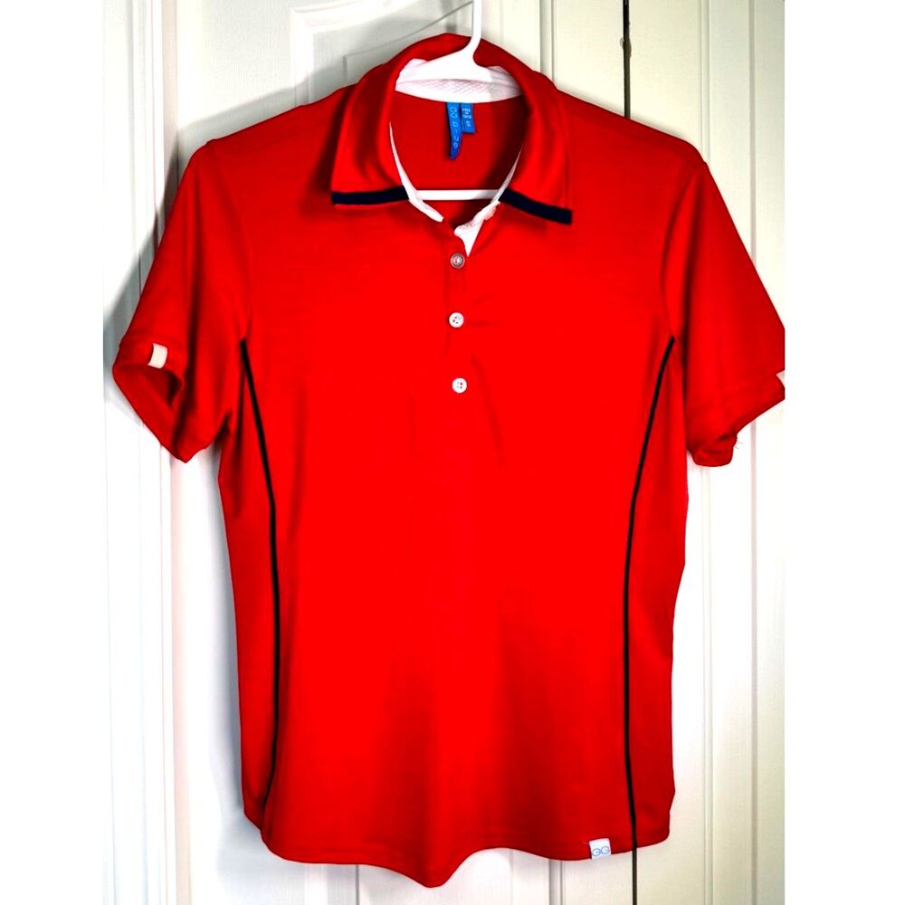 GG Blue Womens Golf Polo Stretch Red Size Small